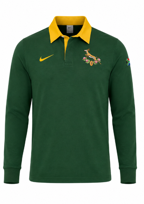 Springboks Heritage Long Sleeve Rugby Jersey front and back
